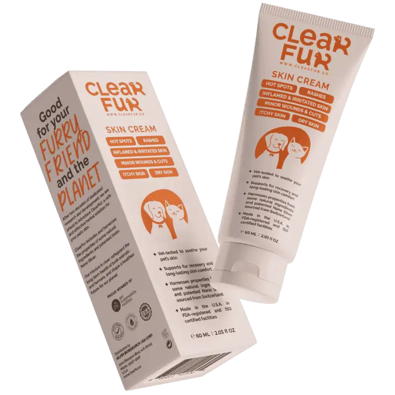 ClearFur Skin Cream Floating 45 Degree Transparent